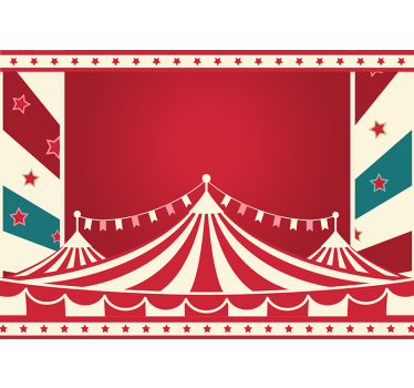 Fantasy circus banner red background Children Wall Murals - TenStickers