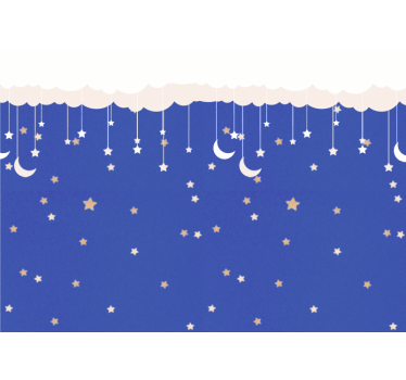 Kids wall mural night sky adventure - TenStickers
