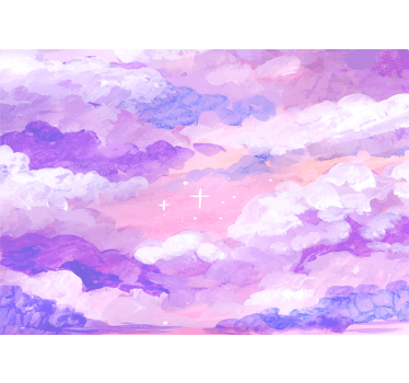 Purple clouds from below Bathroom Wall Murals - TenStickers