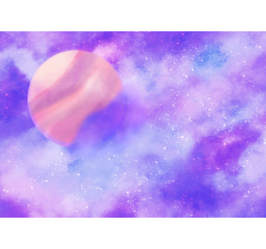 Pink moon with clouds wall murals for teenage bedrooms - TenStickers