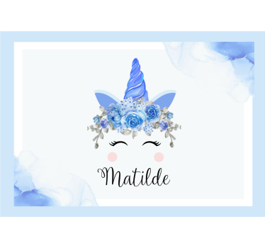 Kids wall mural cute unicorn design - TenStickers