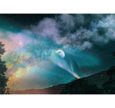 Celestial Moonlight Nebula space wall mural - TenStickers