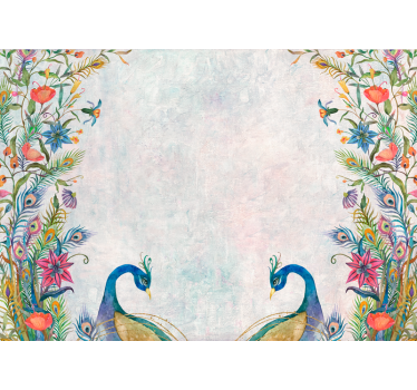 Shabby chic style peacocks  nature murals - TenStickers