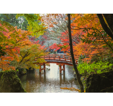 'Japanese Garden' Forest tree wall mural - TenStickers