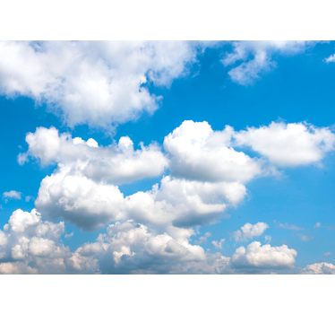 Sky wall mural fluffy white clouds - TenStickers