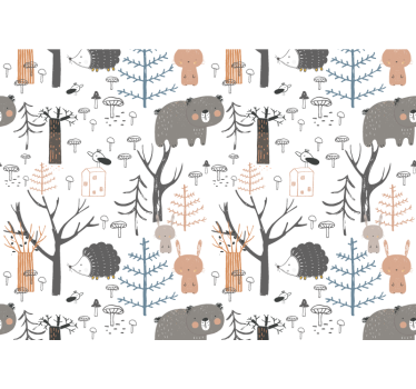 Forest animals theme nursery wall mural - TenStickers