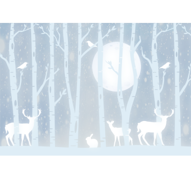 Kids wall mural deer and moon - TenStickers