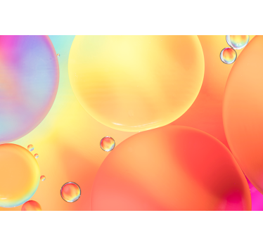 Gradient bubbles 3D mural for wall  - TenStickers