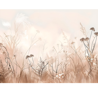Wild reed plant nature landscape wall mural - TenStickers