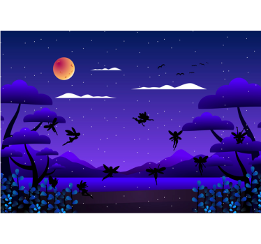 Enchanted Night Sky kids wall mural - TenStickers