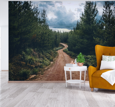 3D path in green forest 3d mural wallpaper - TenStickers