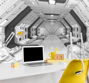 VFX futuristic sci-fi skies corridor 3d wallpaper - TenStickers