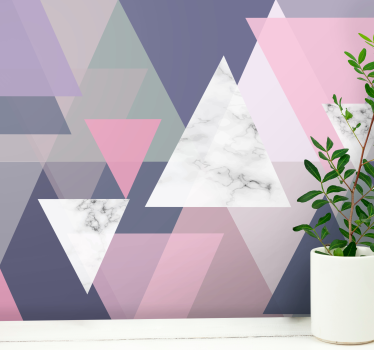3D wall art triangles mural wallpaper - TenStickers