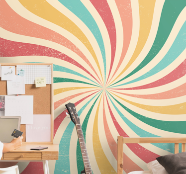 3d wall mural spiral color waves - TenStickers