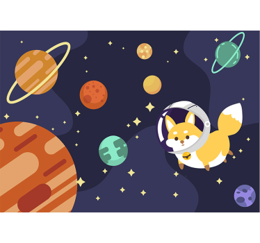 Space Exploration kids wall mural - TenStickers