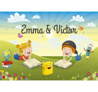 Personalised reading kids Children´s Wall Murals - TenStickers
