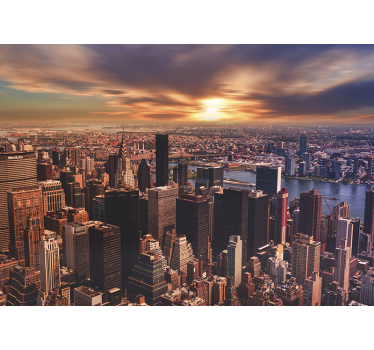 Newyork high buildings view skyline wall mural - TenStickers