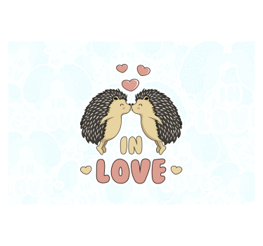 Kids wall mural hedgehog love display - TenStickers