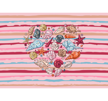 Kids wall mural shells and sea life - TenStickers