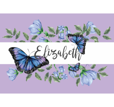 Personalised butterfly wall mural wallpaper - TenStickers