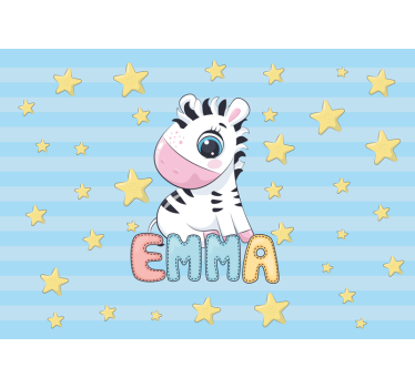 Kids wall mural zebra and stars - TenStickers