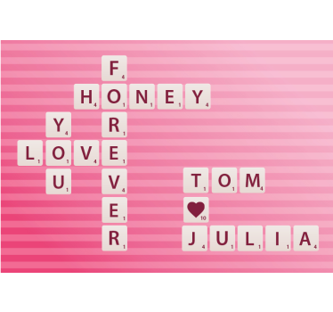 Personalised Crossword Circles custom murals - TenStickers