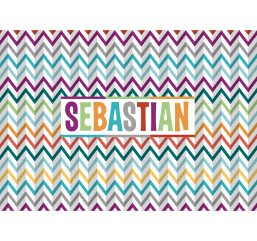 Kids wall mural colorful chevron design - TenStickers