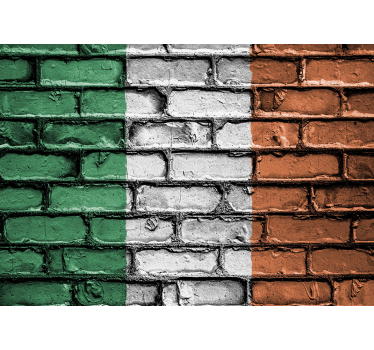 ireland flag brick cityscape murals - TenStickers