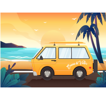 Caravan by the sea custom murals - TenStickers