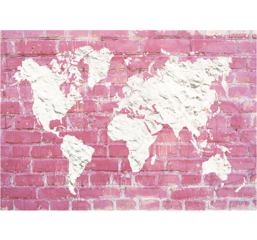 Stone texture world map wall mural - TenStickers