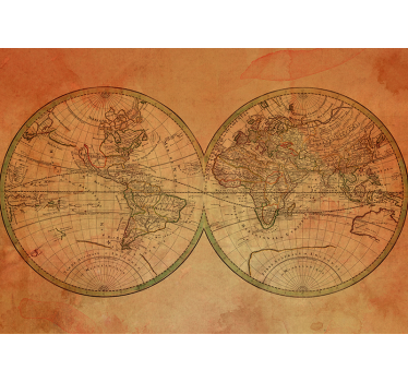 World map wall mural retro global atlas - TenStickers