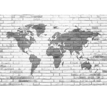 World map wall mural global map outline - TenStickers