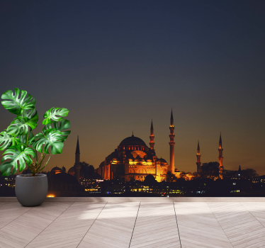 Big mosque in the city wall mural - TenStickers