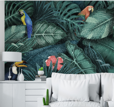Bright Exotic Jungle tree wall mural - TenStickers