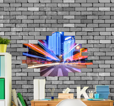 Broken bricks with photo custom murals - TenStickers