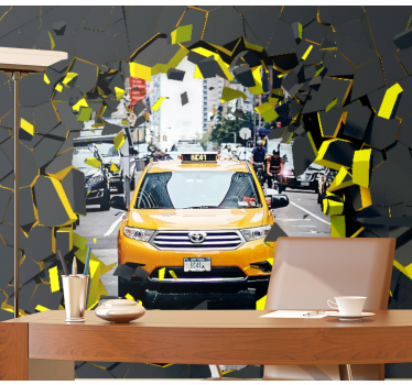Broken wall 3d with own photo custom murals - TenStickers