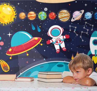 Cartoon different spaceman symbols Children Wall Murals - TenStickers