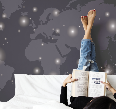 Celestial World Map world map wall mural - TenStickers