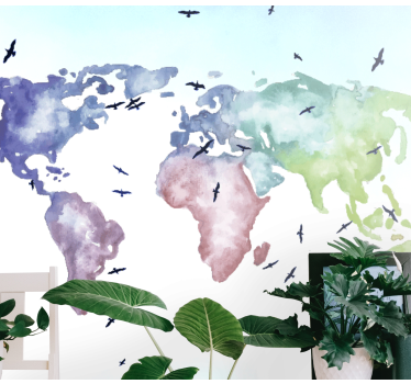 Colorful Worldwide Map world map wall mural - TenStickers