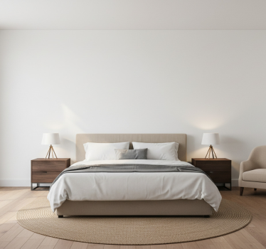 Master bedroom mural in cloud dancer color - TenStickers