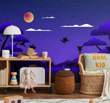 Enchanted Night Sky kids wall mural - TenStickers