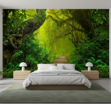 Forest wall mural mystic forest path - TenStickers