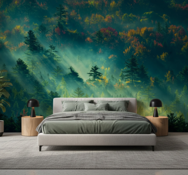 Forest wall mural the gloomy forest - TenStickers