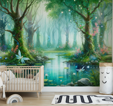 Forest wall mural whimsical fairy design - TenStickers