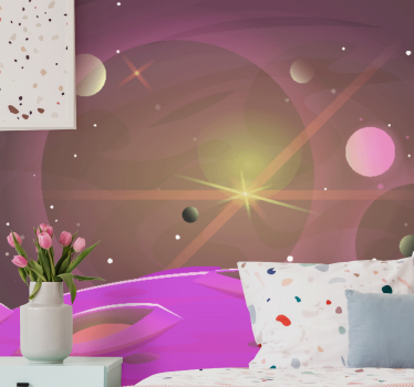 Futurist views to the space 3d mural wallpaper - TenStickers