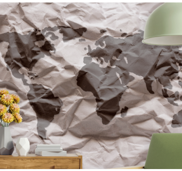 Geographical World Sketch world map wall mural - TenStickers