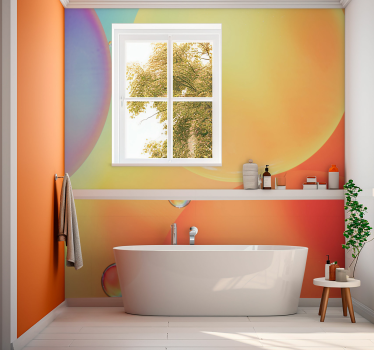 Gradient bubbles 3D mural for wall  - TenStickers