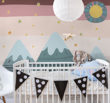 Happy Mountains Children´s Wall Murals - TenStickers