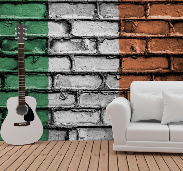 ireland flag brick cityscape murals - TenStickers
