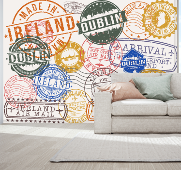 Ireland Stamps Wall Murals for Bedrooms - TenStickers